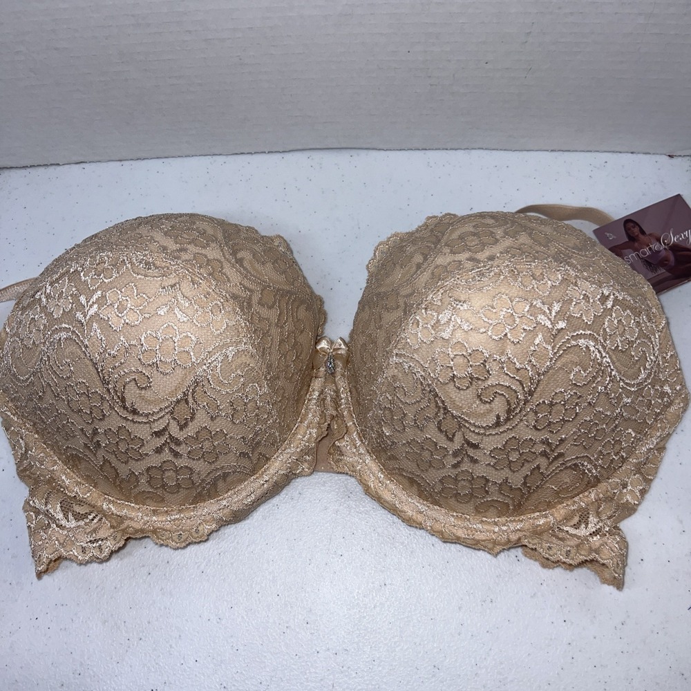 Smart and Sexy 85046 Womens Signature Lace Underwire Bra Padded 36 DD Nude Beige